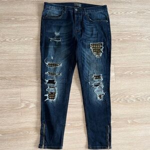 Zara Men's Relaxed Dark Blue Jeans